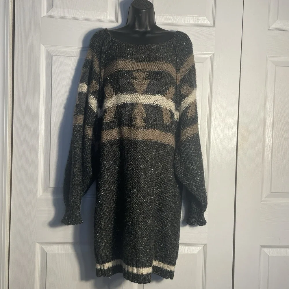 Free People Northern Lights Sweater Dress Women S Wool Blend Boho Oversized Cozy